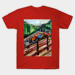Colorful Companions in the Aviary. T-Shirt